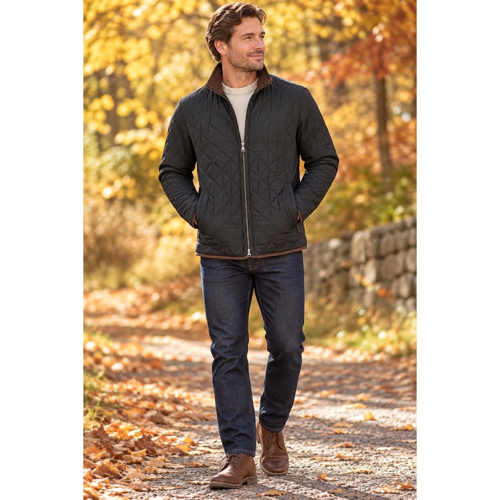 Peter Millar Suffolk Quilted Jacket Men's S Black Brown Full Zip Lightweight